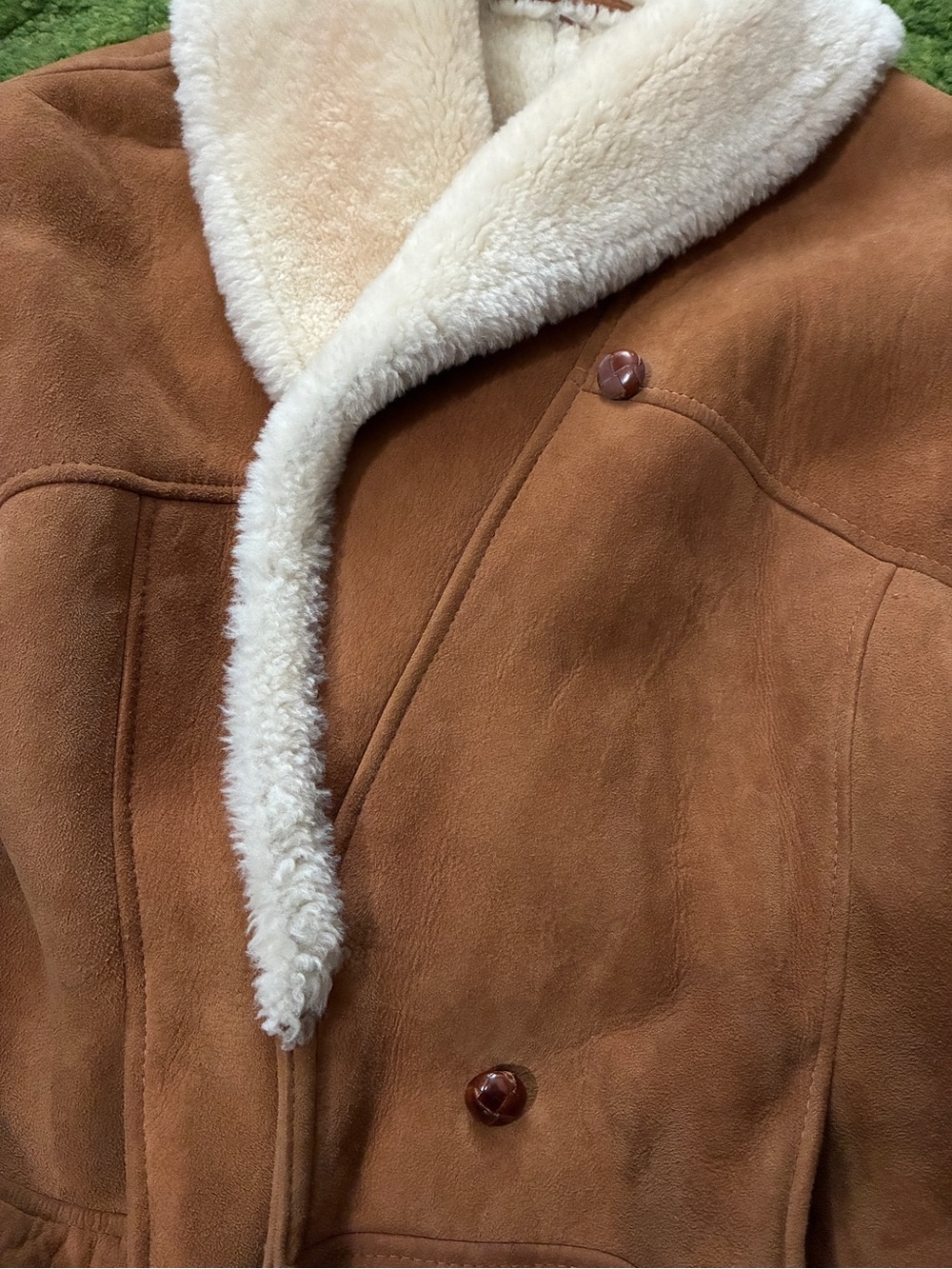 Rare! Vintage Saks Fifth Avenue Shearling Leather Coat - Picture 10 of 15